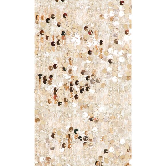 Amanda Uprichard Marshall Mini Dress Medium Gold Beige Sequin Mock Neck Revolve - Picture 7 of 9